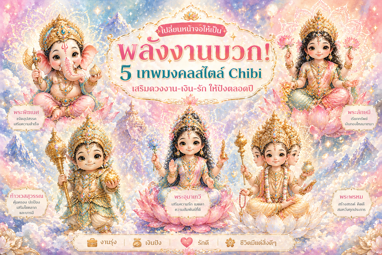 5 เทพ Chibi มูเตลู ตั้ง Wallpaper แล้วชีวิตเปลี่ยน!
